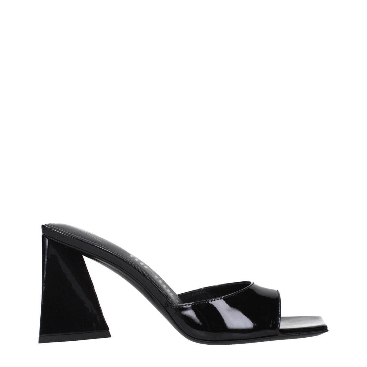 The Attico Black Leather Stiletto Heel Sandals
