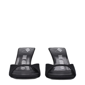 The Attico Black Satin Stiletto Heel Sandals