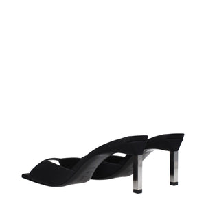The Attico Black Satin Stiletto Heel Sandals