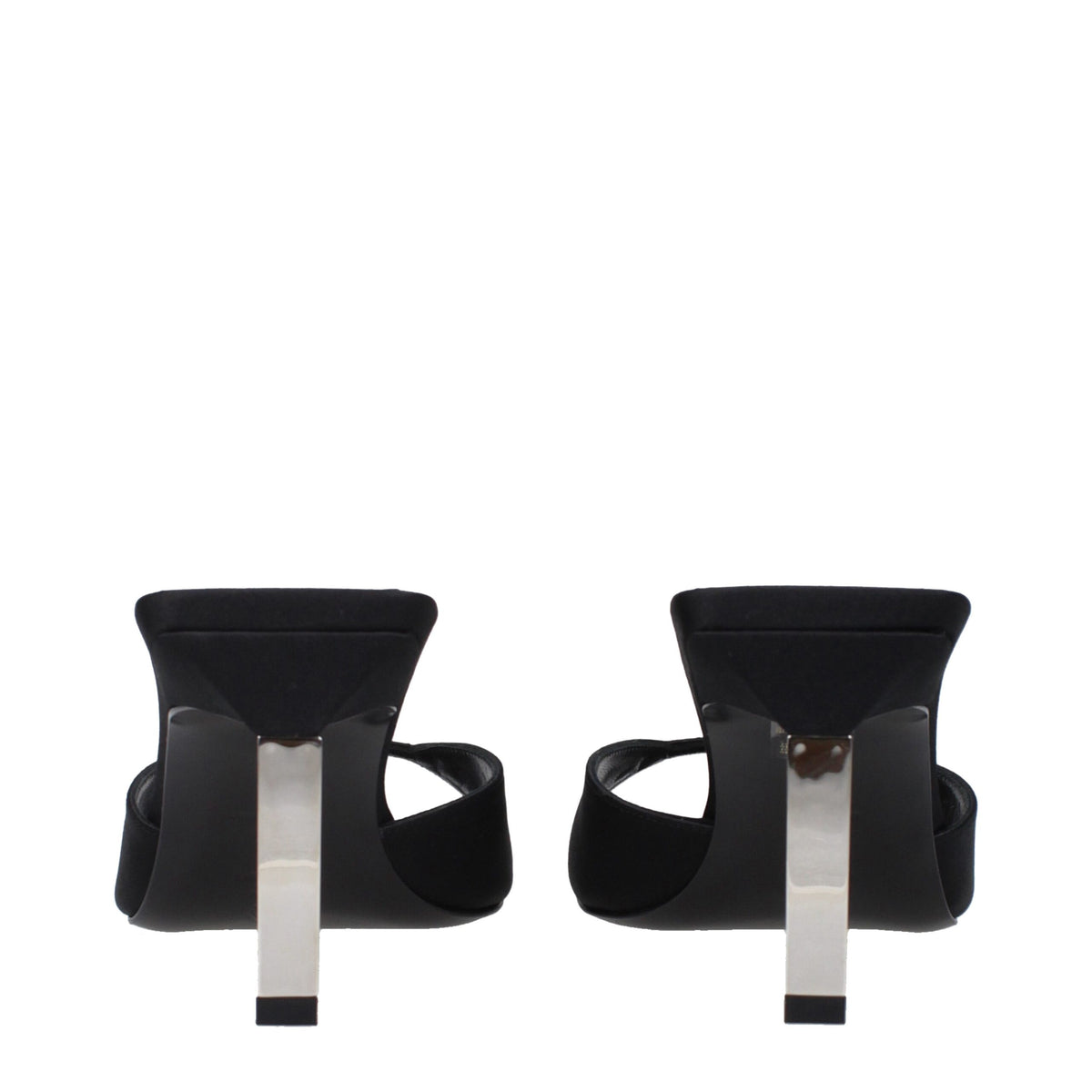 The Attico Black Satin Stiletto Heel Sandals