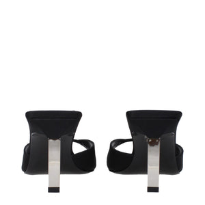 The Attico Black Satin Stiletto Heel Sandals
