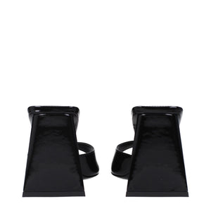 The Attico Black Leather Stiletto Heel Sandals