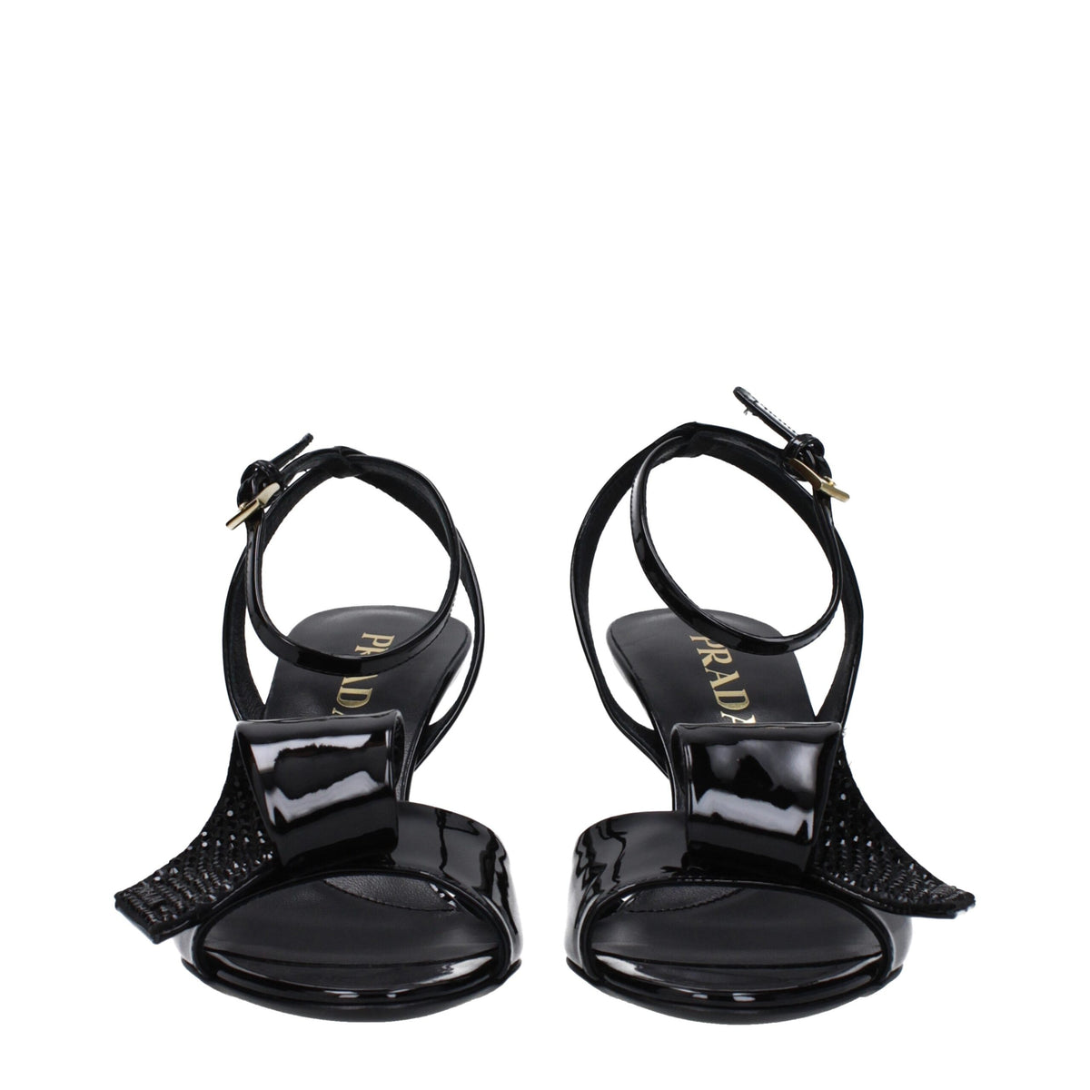 Prada Black Leather Stiletto Heel Sandals