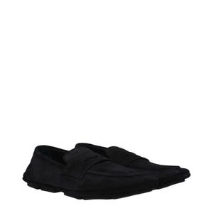 Dolce & Gabbana Black Leather Slip-On Loafers