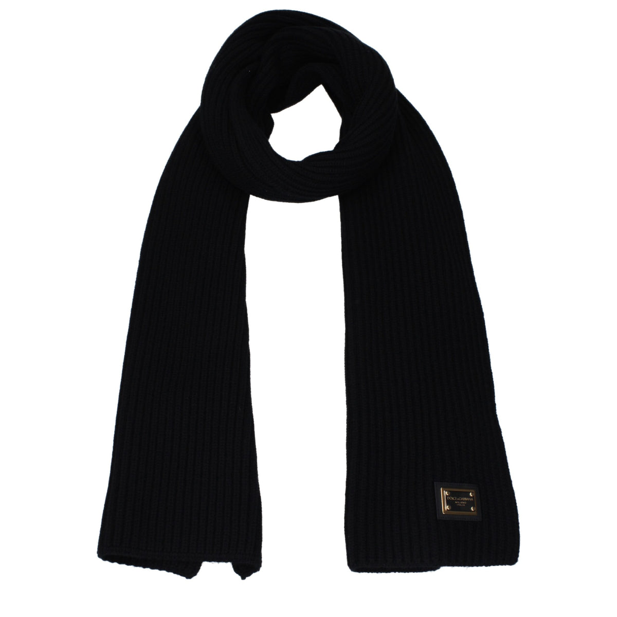 Dolce & Gabbana Black Cashmere Scarf