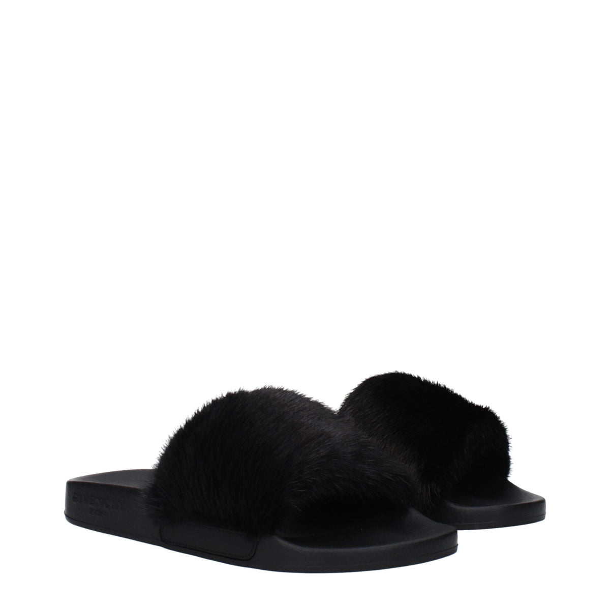 Givenchy Black Cotton Slippers