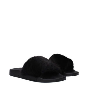 Givenchy Black Cotton Slippers