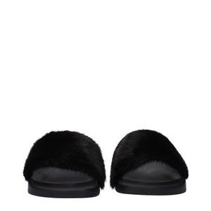 Givenchy Black Cotton Slippers