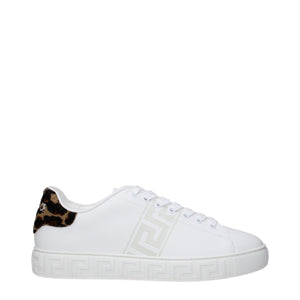Versace White Leather Low Top Sneakers