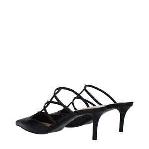 Valentino Garavani Black Leather Flat Sandals