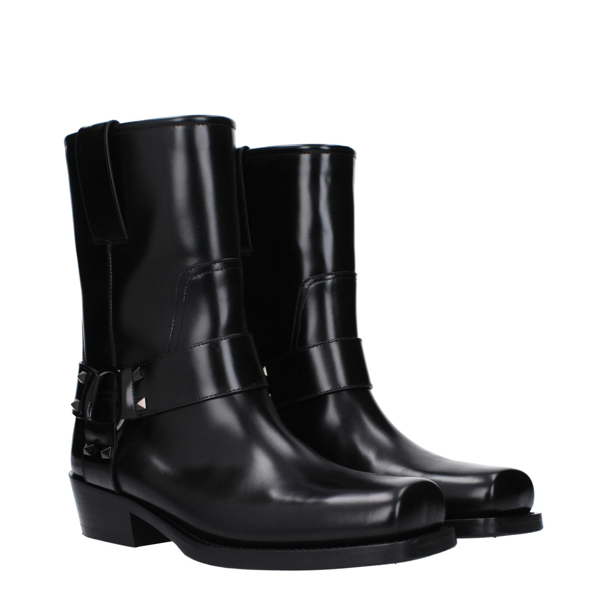 Valentino Garavani Black Leather Ankle Boots