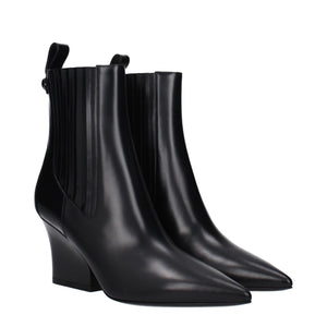 Valentino Garavani Black Leather Ankle Boots