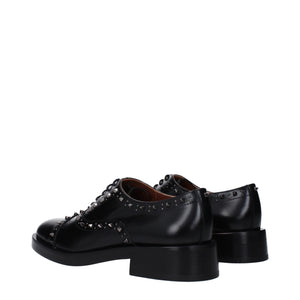 Valentino Garavani Black Leather Oxfords And Derbies