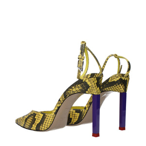 The Attico Yellow Leather High Heel Pumps