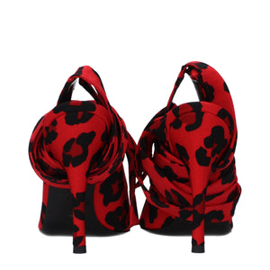 The Attico Red Fabric High Heel Pumps