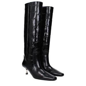 Paris Texas Black Leather Boots