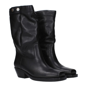 Isabel Marant Black Leather Ankle Boots