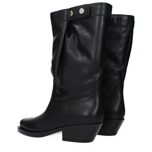 Isabel Marant Black Leather Ankle Boots