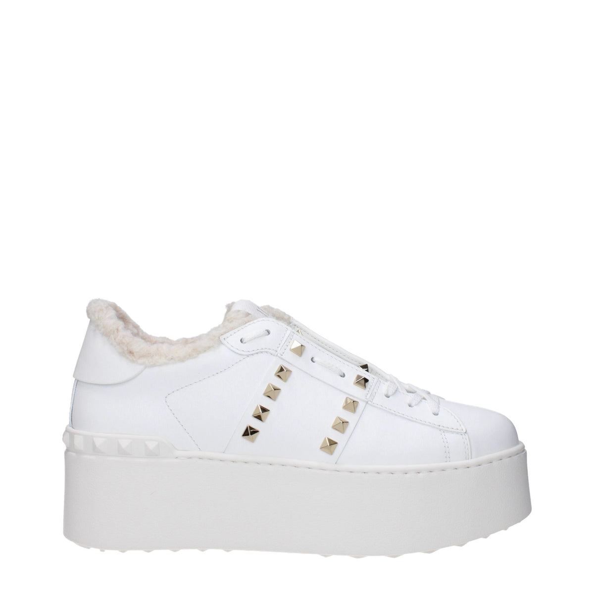 Valentino Garavani White Leather Platform Sneakers