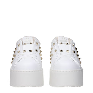 Valentino Garavani White Leather Platform Sneakers