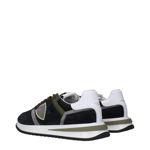 Philippe Model Blue Leather Athletic Sneakers