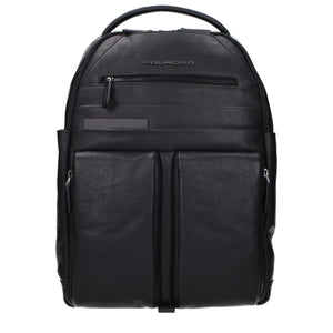 Piquadro Black Leather Backpack
