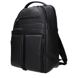 Piquadro Black Leather Backpack
