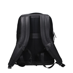 Piquadro Black Leather Backpack