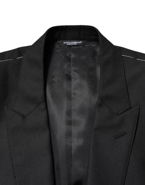 Dolce & Gabbana Black Wool Single Breasted Jacket Blazer