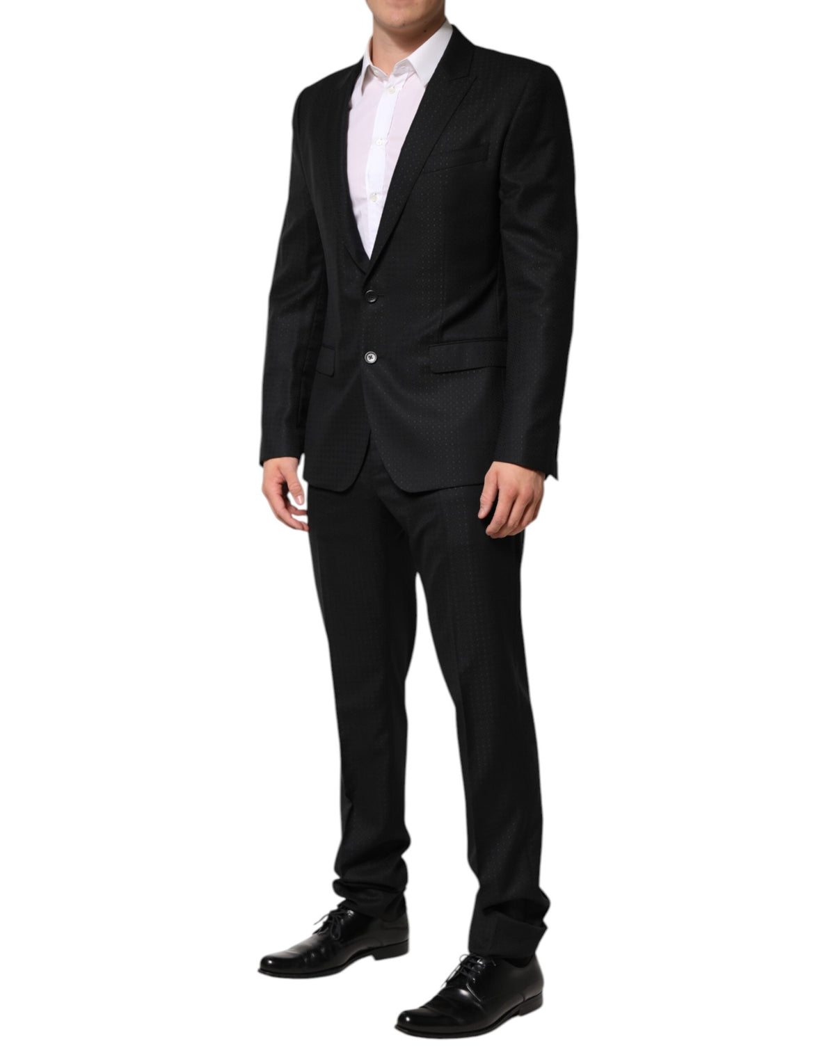 Dolce & Gabbana Black Jacquard Single Breasted 2 Piece Suit