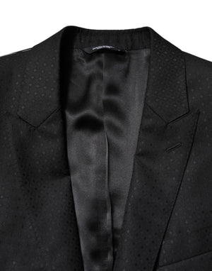 Dolce & Gabbana Black Jacquard Single Breasted 2 Piece Suit