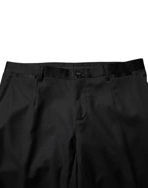 Dolce & Gabbana Black Wool Men Single Breasted 2 Piece Suit