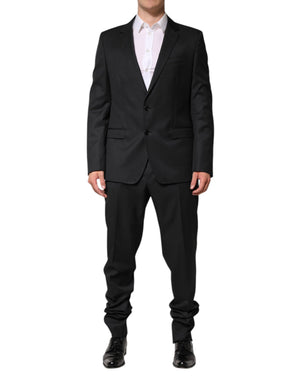 Dolce & Gabbana Dark Gray Wool Single Breasted 2 Piece Suit