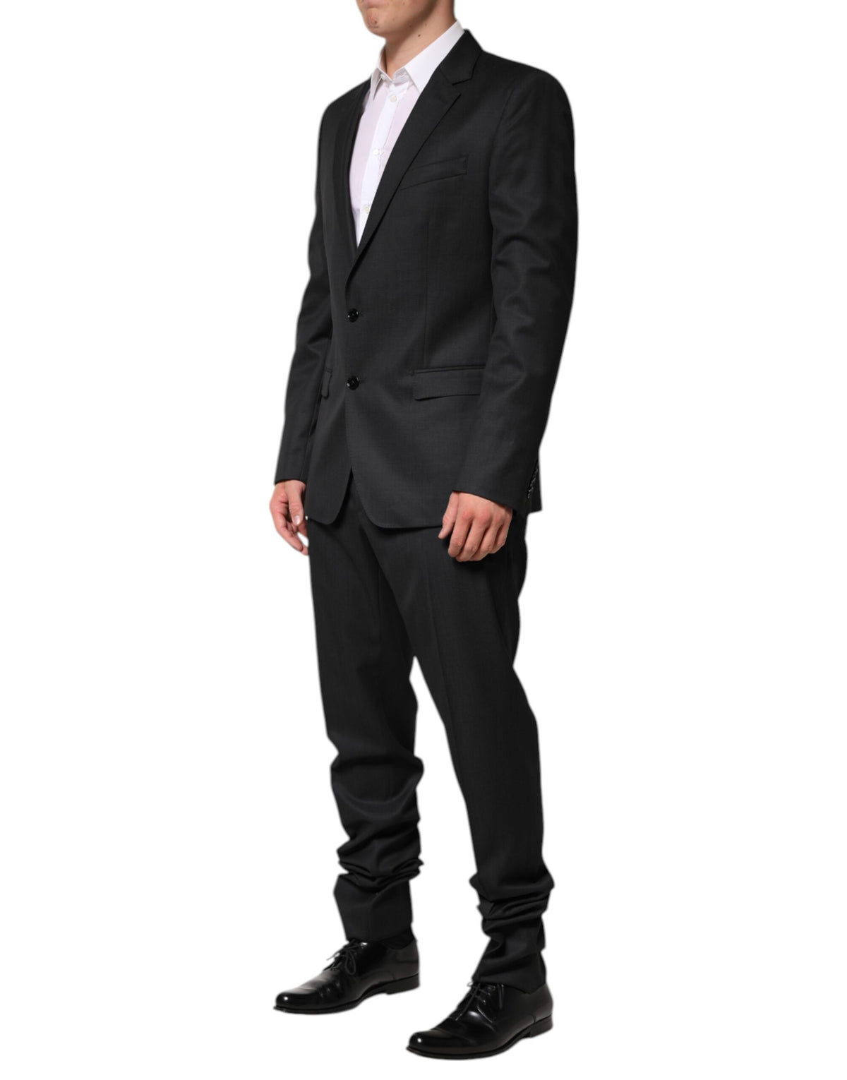 Dolce & Gabbana Dark Gray Wool Single Breasted 2 Piece Suit