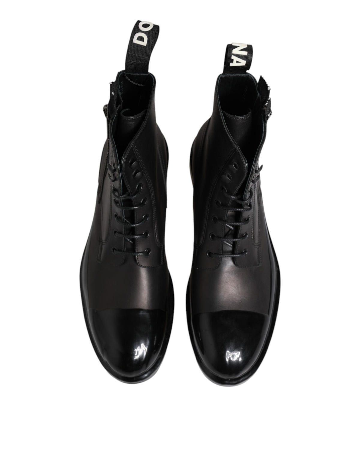 Dolce & Gabbana Brown Black Lace Up Mid Calf Men Boots Shoes