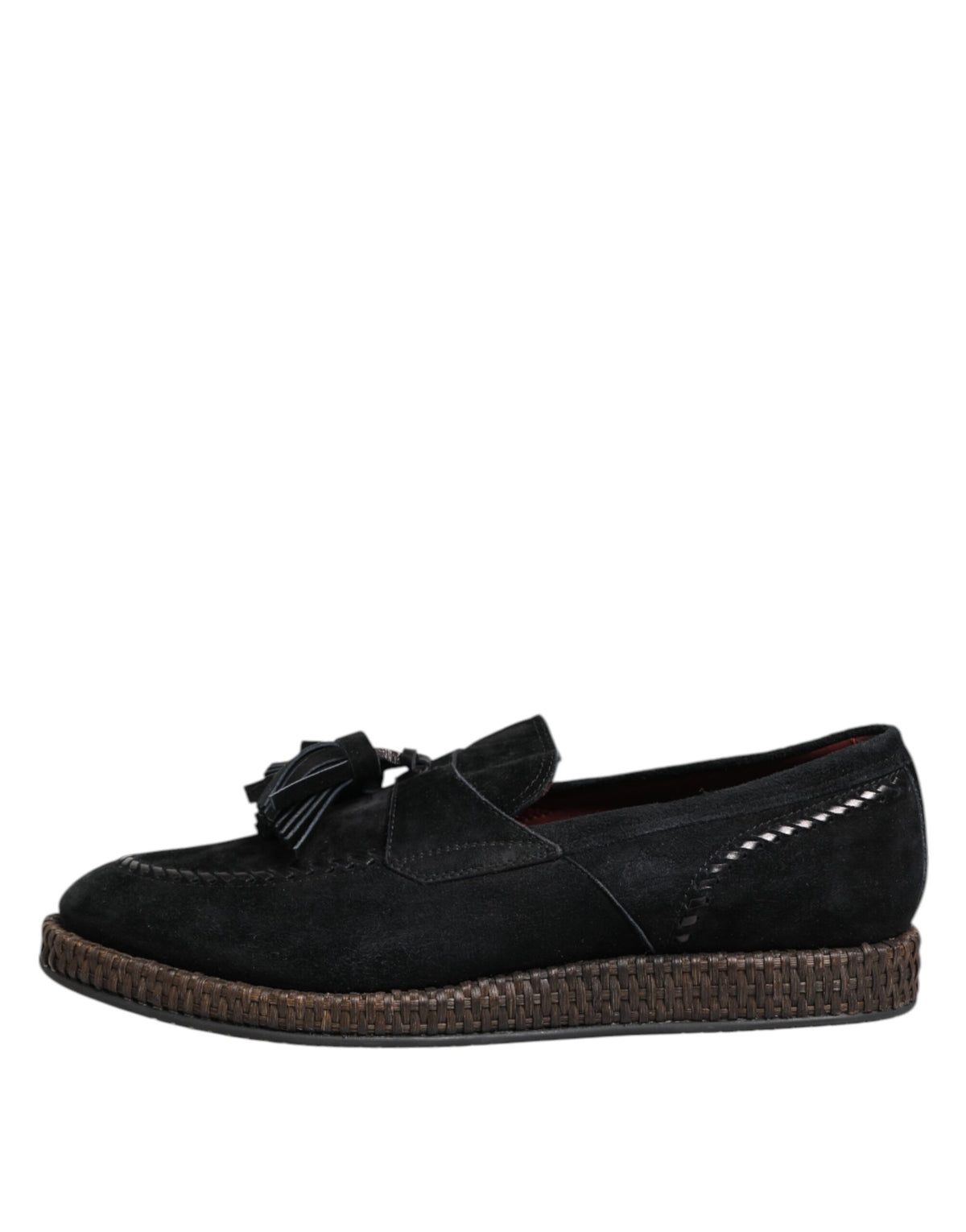 Dolce & Gabbana Black Suede Tassel Embellished Loafers Shoes