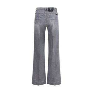 7FOR Gray Cotton Bootcut Jeans
