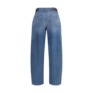 7FOR Light Blue Cotton Relaxed Fit Jeans