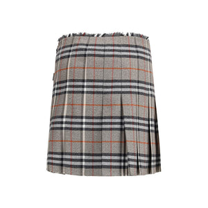 Burberry Gray Wool Mini Skirt