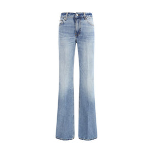 Haikure Light Blue Cotton Flared Jeans