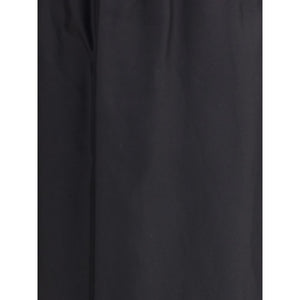 The Row Black Cotton Midi Skirt