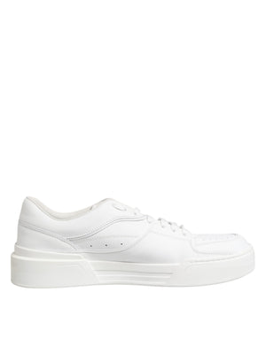 Dolce & Gabbana White Miami Leather Low Top Sneakers Shoes