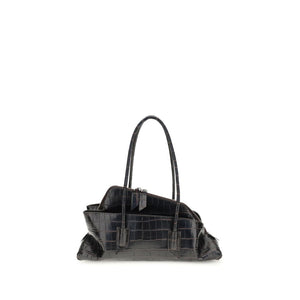 The Attico Black Calf Leather Bos Taurus Shoulder Bag