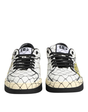 Dolce & Gabbana White Logo Print Low Top Men Sneakers Shoes