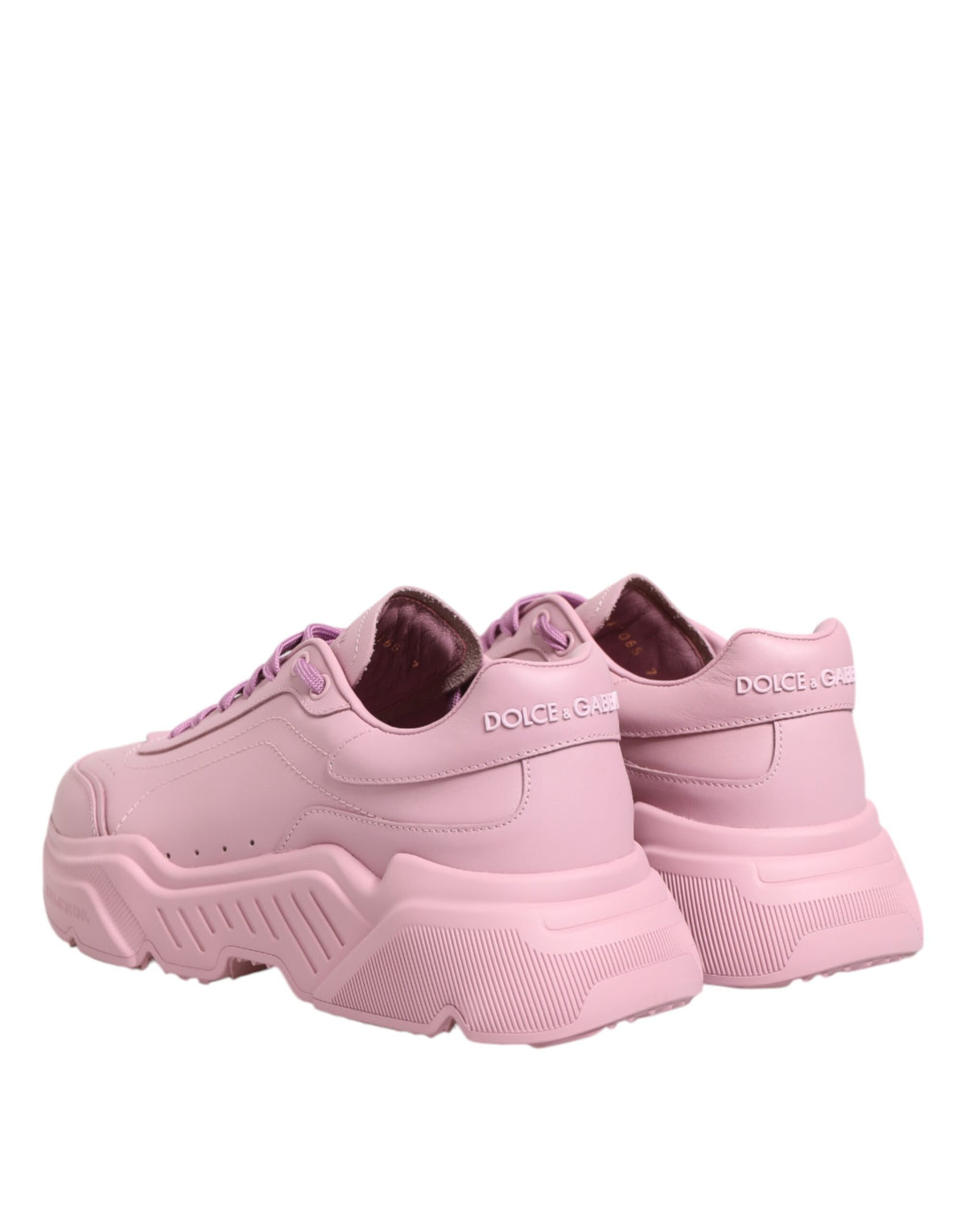 Dolce & Gabbana Pink Leather Daymaster Low Top Sneakers Shoes