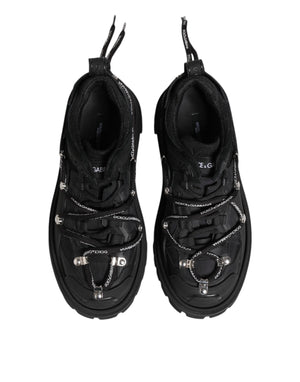 Dolce & Gabbana Black Low Top Lace Up Trekking Sneakers Shoes