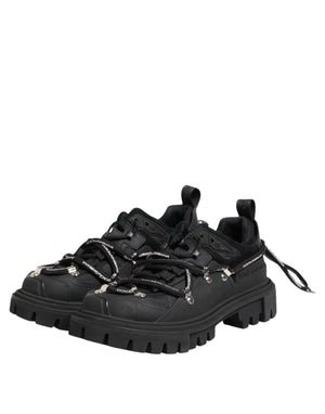 Dolce & Gabbana Black Low Top Lace Up Trekking Sneakers Shoes