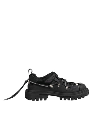 Dolce & Gabbana Black Low Top Lace Up Trekking Sneakers Shoes