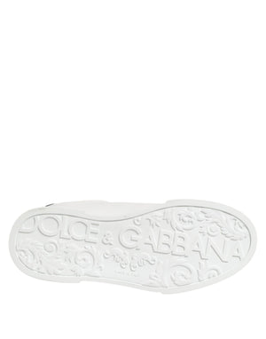 Dolce & Gabbana White Crown Patch Portofino Men Sneakers Shoes