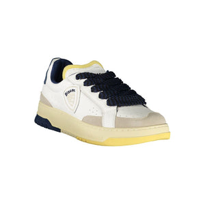 Blauer White Leather Men Sneaker
